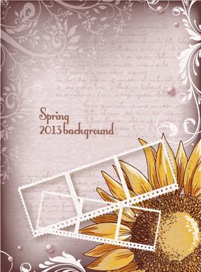 vintage spring floral background