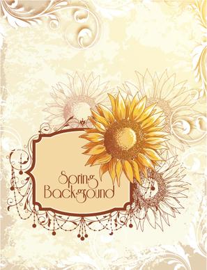 vintage spring floral background