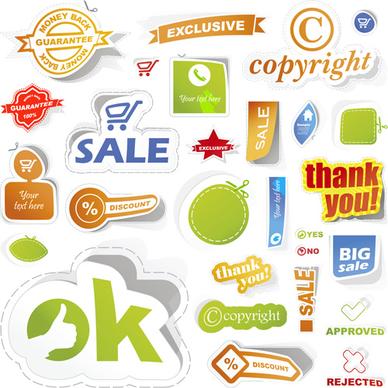 sale stickers creative vector