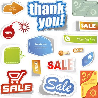 sale stickers creative vector