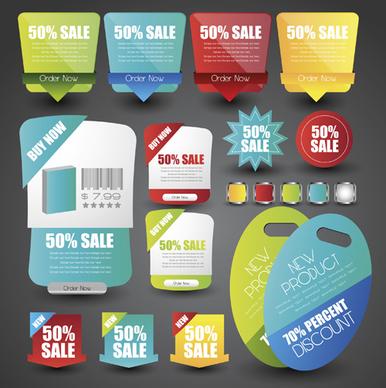 sale stickers creative vector