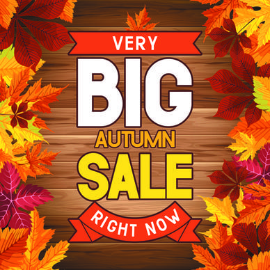 autumn big sale design elements vector