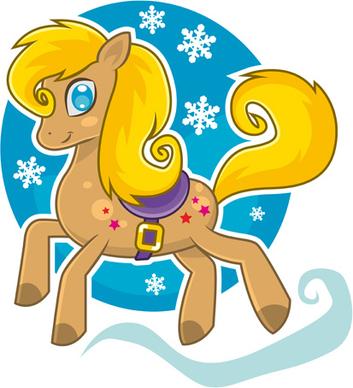 horse14 cute design vector