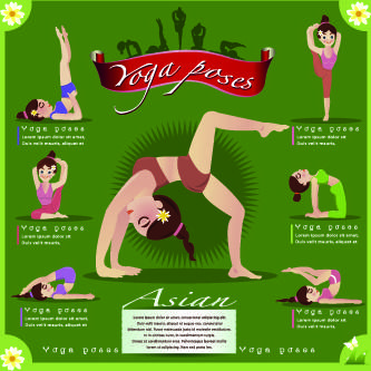 yoga poses vector design elements