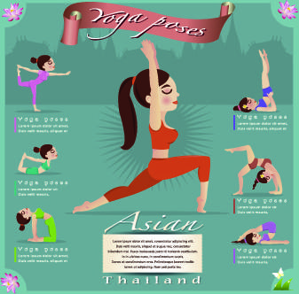 yoga poses vector design elements