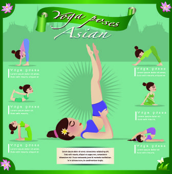 yoga poses vector design elements