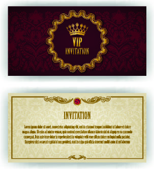 luxurious vip invitation cards vector