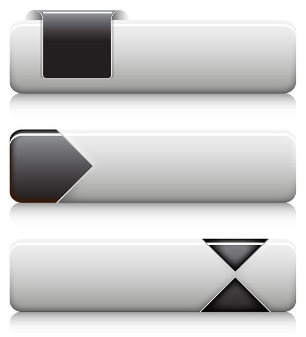 black and white buttons vectors