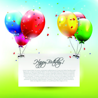 colorful balloons happy birthday greeting cards background