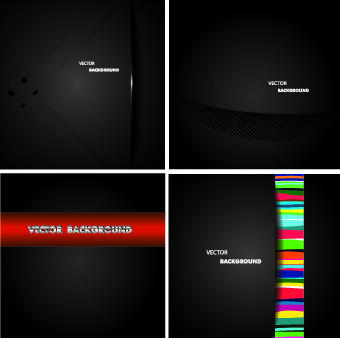 dark metal backgrounds vector set