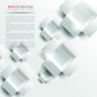 white 3d shapes background vector