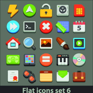 different flat icons vector set