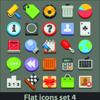 different flat icons vector set