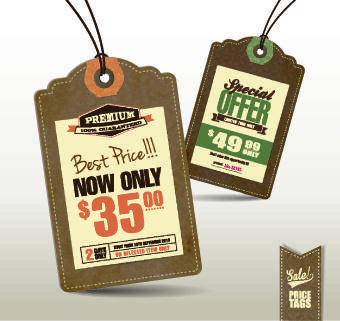 cardboard sale tag vector