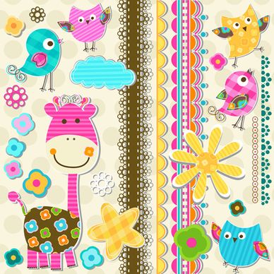 paper art baby backgrounds vector