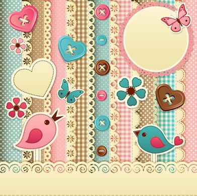 paper art baby backgrounds vector