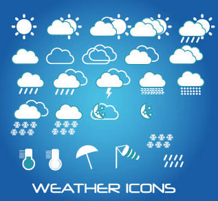 weather icons mobile application vector