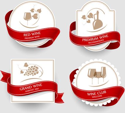 elegant wine labels vector