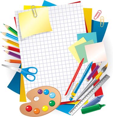 set of school design elements vector