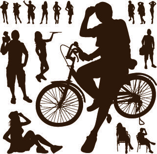 people vector silhouettes