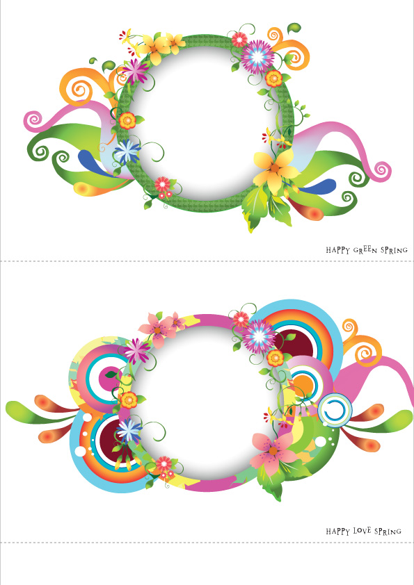 plant floral decorative frame vector