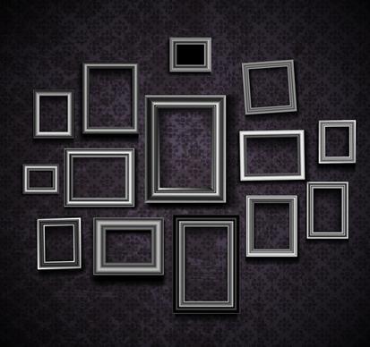 vintage frame on the wall vector