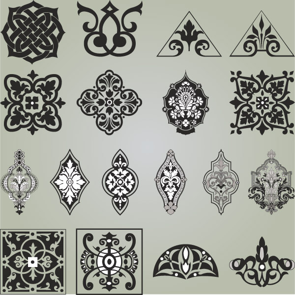 floral exquisite ornaments vector