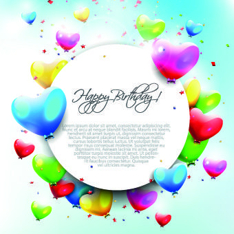 colored happy birthday balloons vector