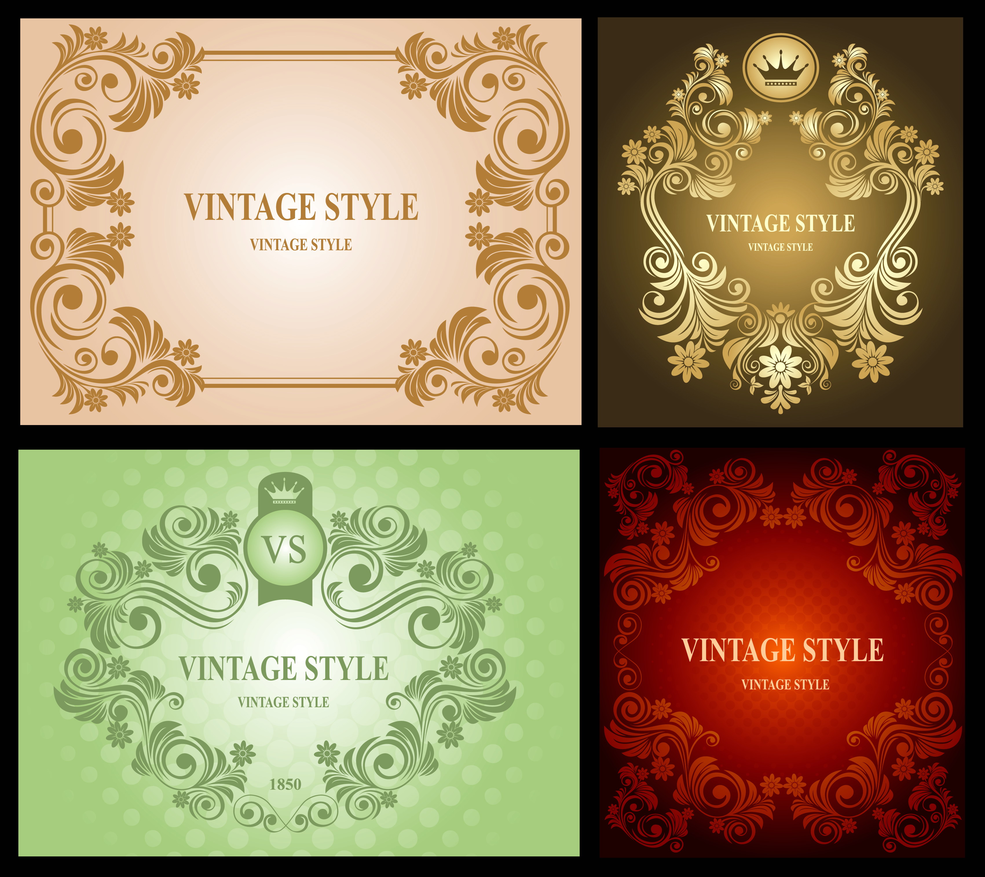 simple floral frame vector