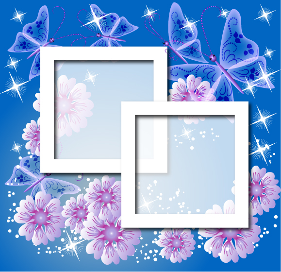 butterfly fresh border frames vector