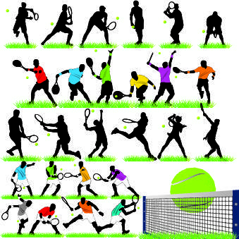 different sport silhouettes vector