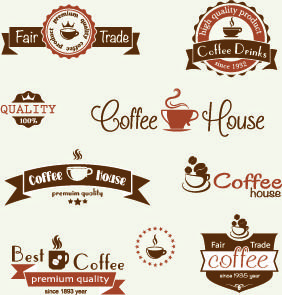 modern coffee label vector set