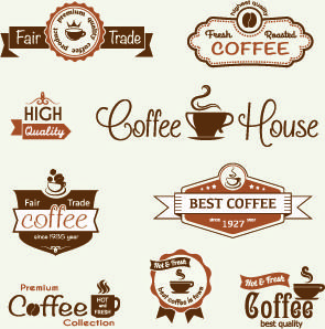 modern coffee label vector set