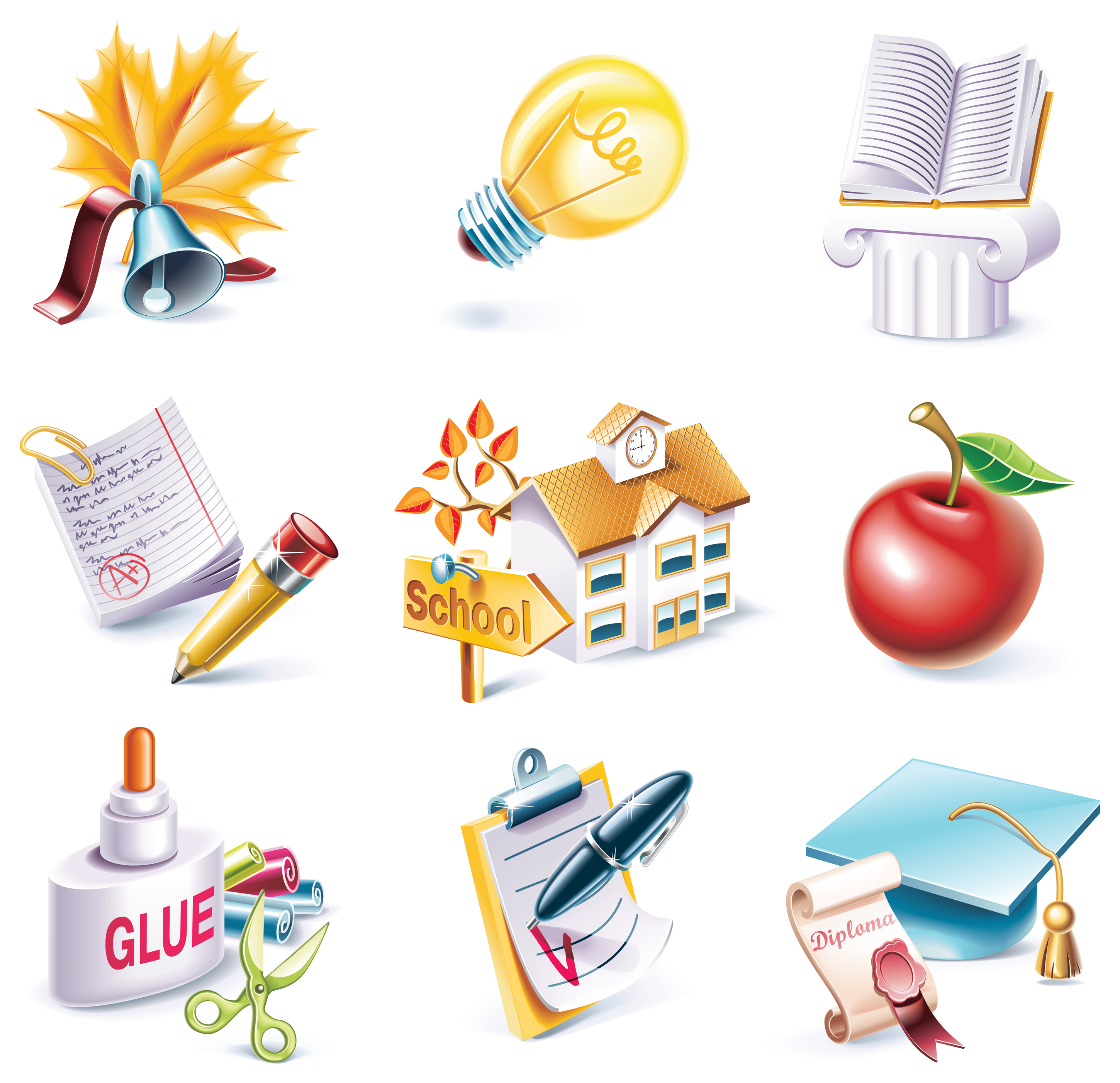 school theme icon vector