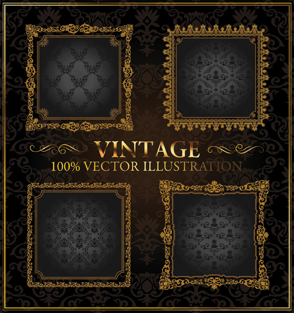 ornate gold frame vector