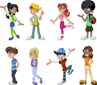 different cartoon people design vector