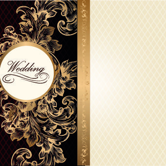 ornate invitation design vector set