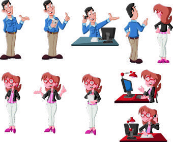 different cartoon people design vector