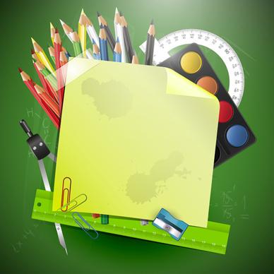 school accessories elements vector