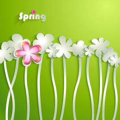 vivid paper flowers design vector