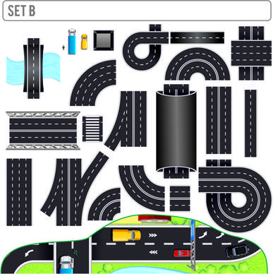 creative road design elements vector