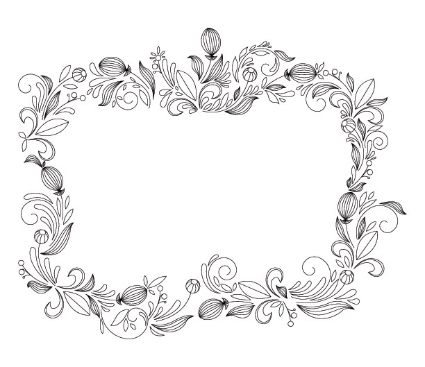 classical floral frame vector