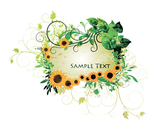 floral border card vector