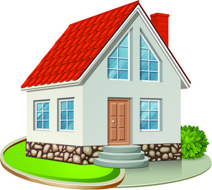 different houses design elements vector