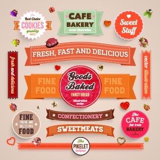 various food label vector set