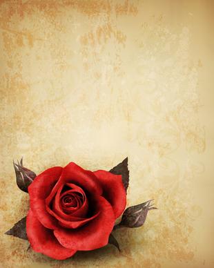 roses and vintage background vector