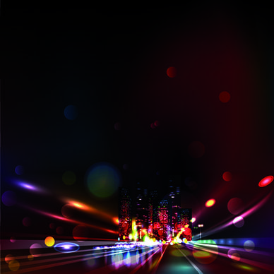 night city with neon design vector