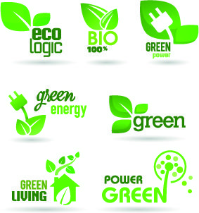 eco labels and logos vector set