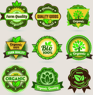 eco labels and logos vector set