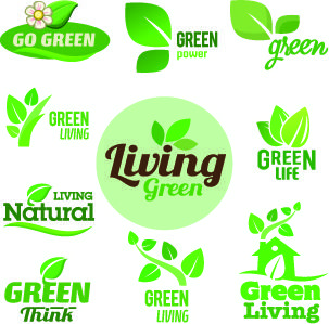 eco labels and logos vector set